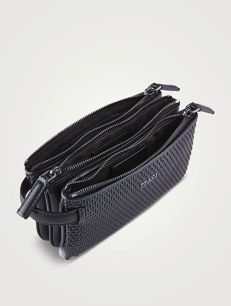 Pelletessuta™ Leather Triple Zip Pouch