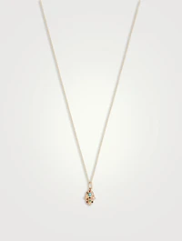 Baby 14K Gold Rainbow Hamsa Pendant Necklace With Multicolour Stones
