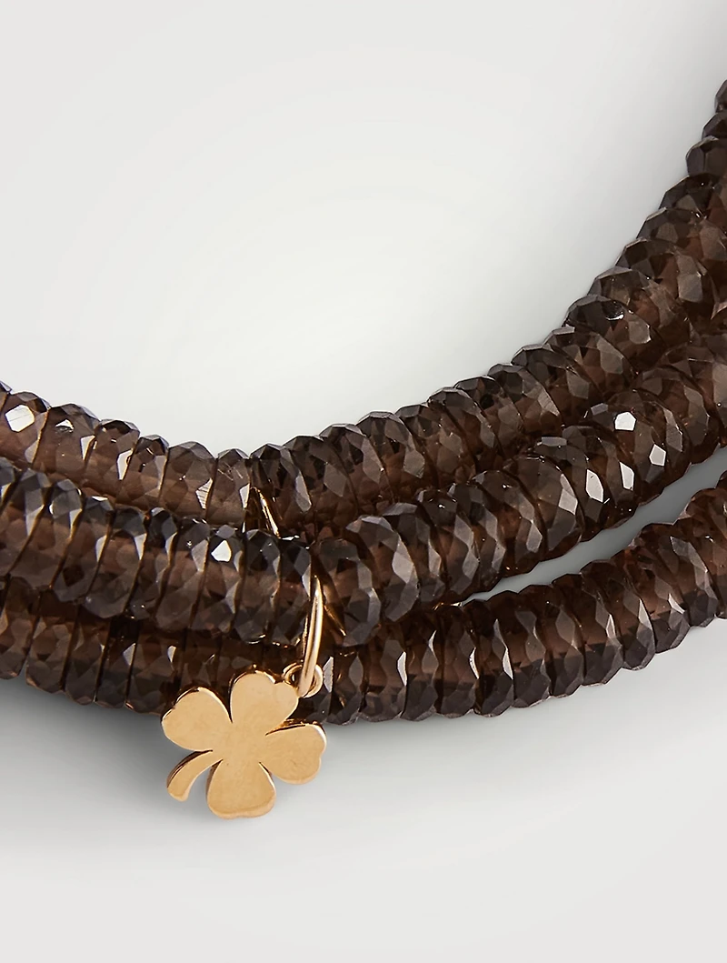 14K Gold Triple Wrap Multi Pure Icon Beaded Bracelet