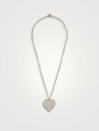 Supersize 14K Gold Pavé Heart Pendant Necklace With Diamonds