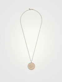 14K Gold Pavé Evil Eye Coin Pendant Necklace With Diamonds
