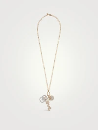 XL 14K Gold Starburst, Love Script, And Star Chain Combo Necklace With Diamonds