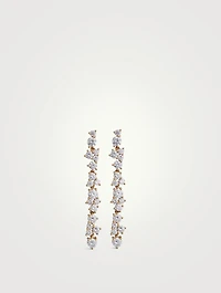 14K Gold Linear Earrings With Diamonds