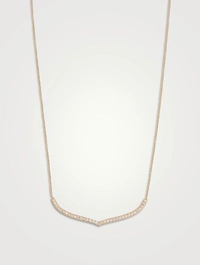 Large 14K Gold Moroccan Necklace With Diamonds