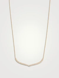 Large 14K Gold Moroccan Necklace With Diamonds