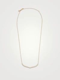 Large 14K Gold Moroccan Necklace With Diamonds