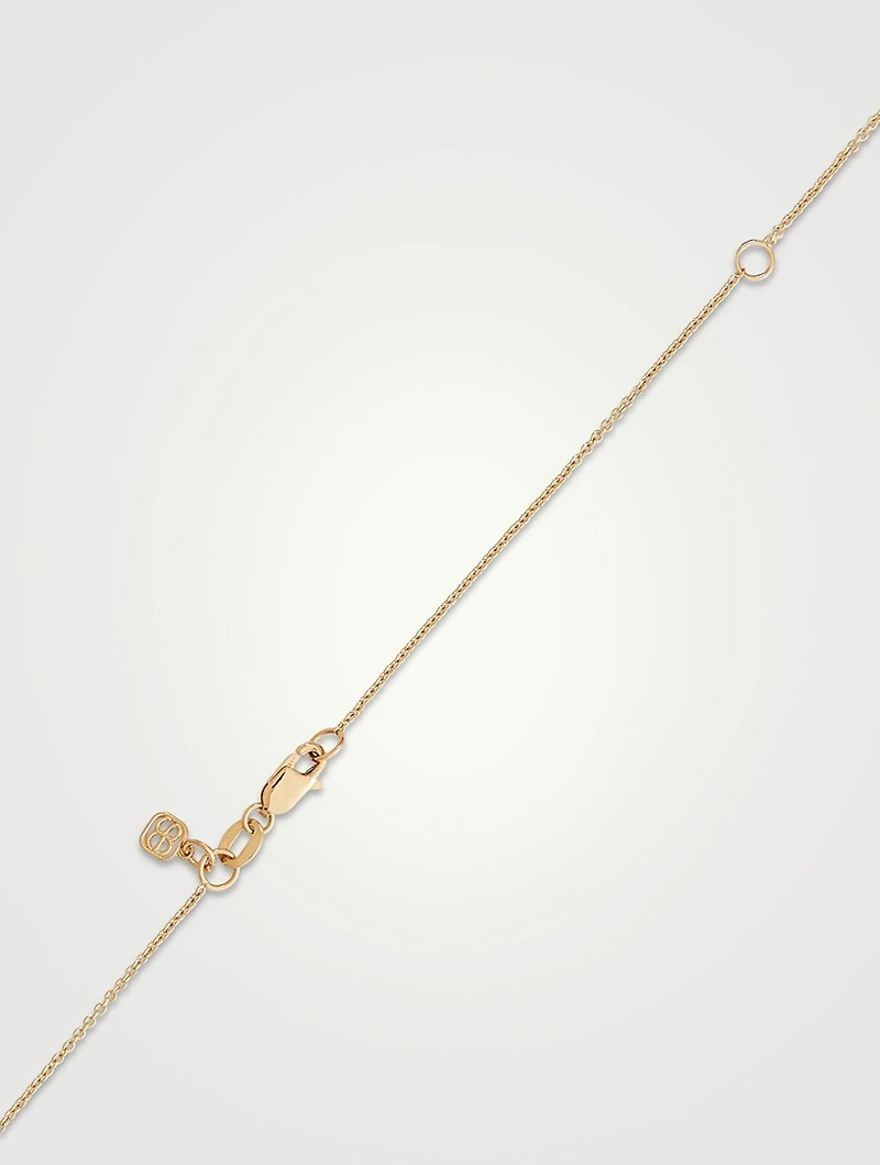 Large 14K Gold Moroccan Necklace With Diamonds