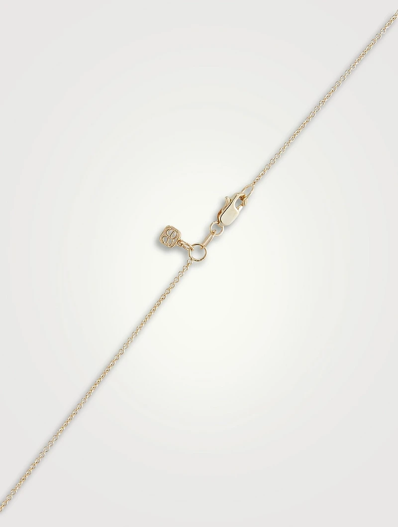 14K Gold Kaleidoscope Eye Fringe Necklace With White And Black Diamonds