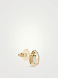 Mélia 14K Gold Pear Stud Earrings With Blue Topaz