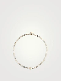 Classique 14K Gold Birthstone Paperclip Bracelet