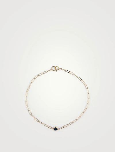Classique 14K Gold Birthstone Bracelet With Sapphire