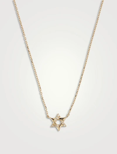 Love Letter 14K Gold Pavé Star Of David Necklace