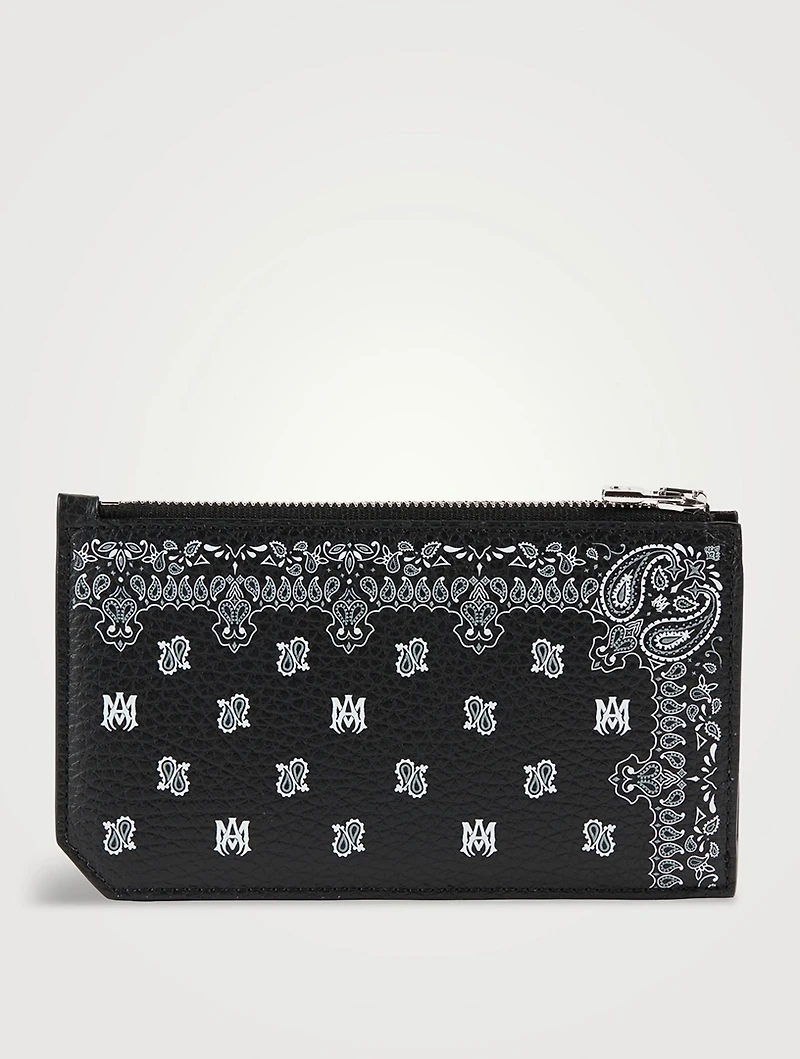 Bandana Leather Zip Card Holder