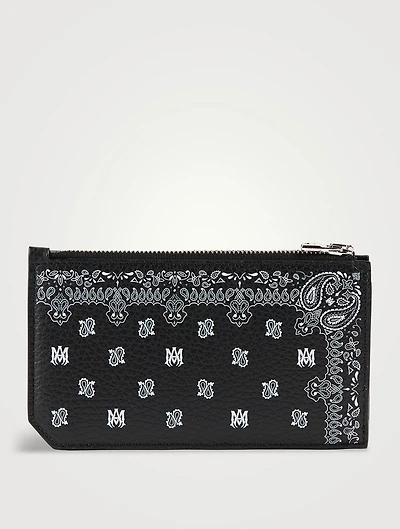 Bandana Leather Zip Card Holder