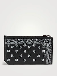 Bandana Leather Zip Card Holder