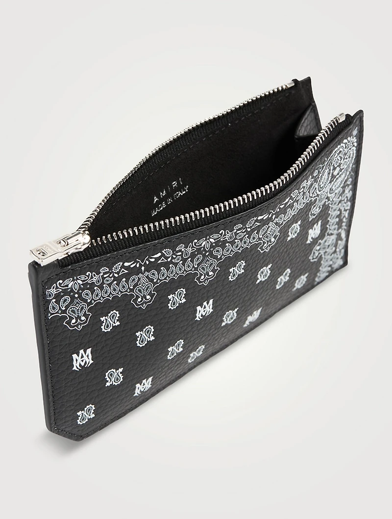 Bandana Leather Zip Card Holder