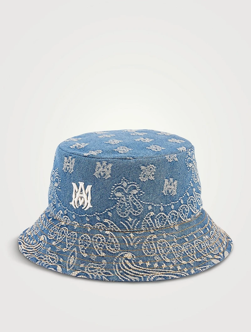 MA Paisley Jacquard Denim Bucket Hat