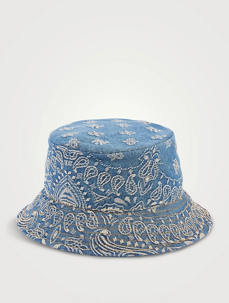 MA Paisley Jacquard Denim Bucket Hat