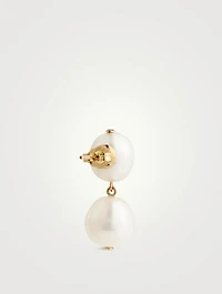 14K Gold Double Oval Drop Earrings