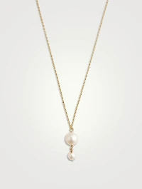 14K Gold Pearl Drop Necklace
