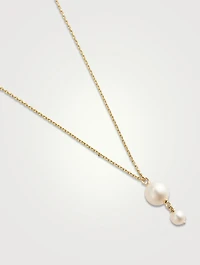 14K Gold Pearl Drop Necklace