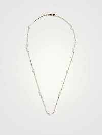 14K Gold Double Floating Pearl Necklace