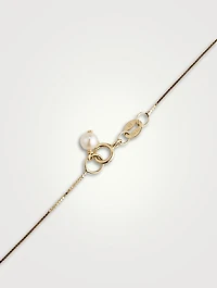 14K Gold Pearl Line Necklace