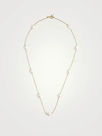 14K Gold Floating Pearl Necklace
