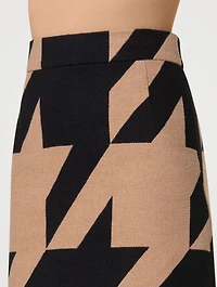 Houndstooth Jacquard Skirt