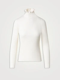 Ruffled Merino Wool Sweater
