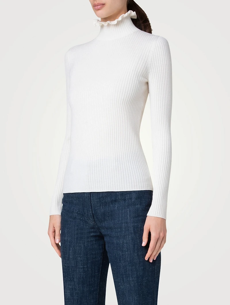 Ruffled Merino Wool Sweater