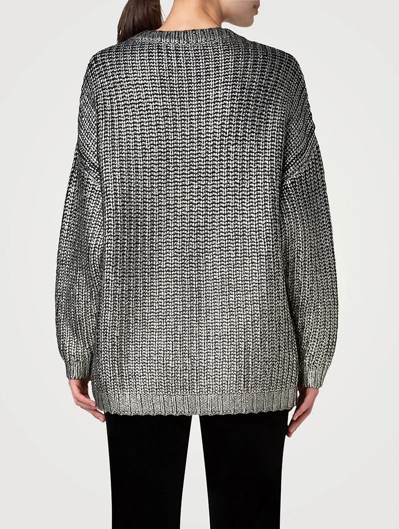 Metallic Wool Cashmere Sweater