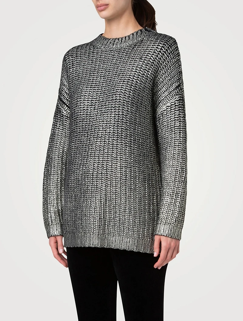 Metallic Wool Cashmere Sweater