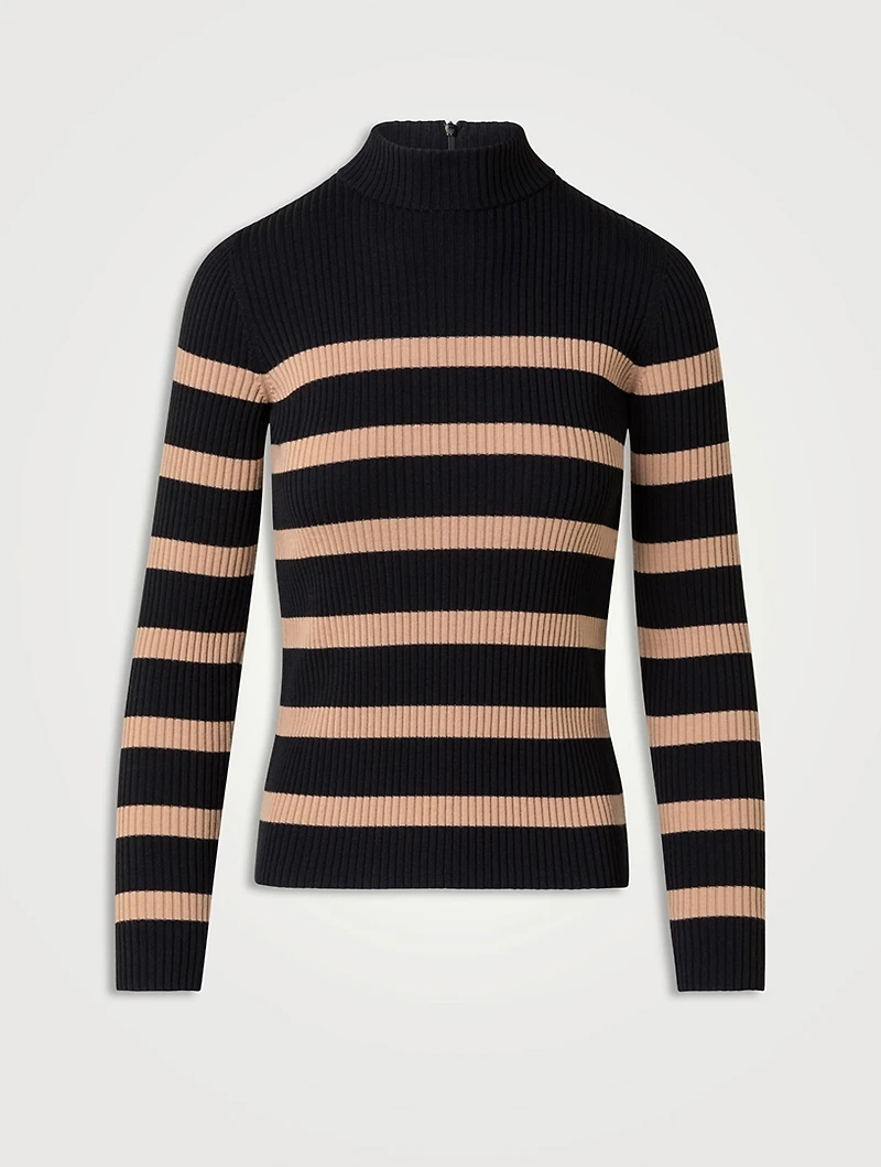 Ribbed Wool Turtleneck