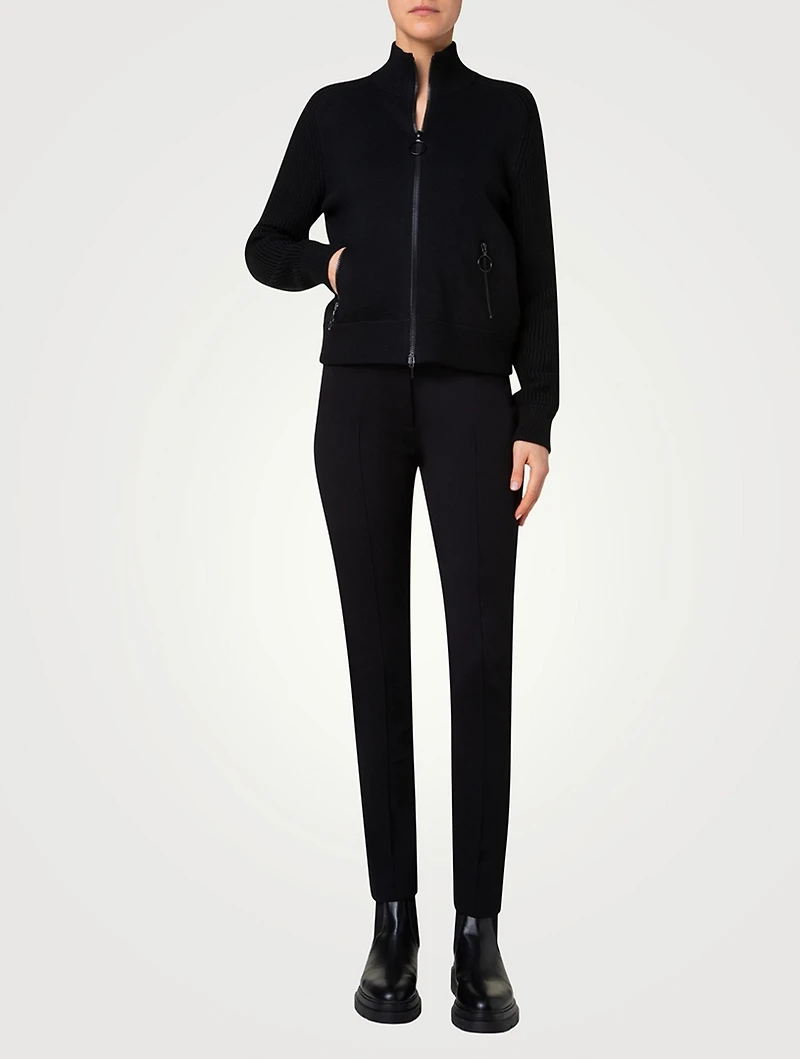 Stretch Wool Cardigan