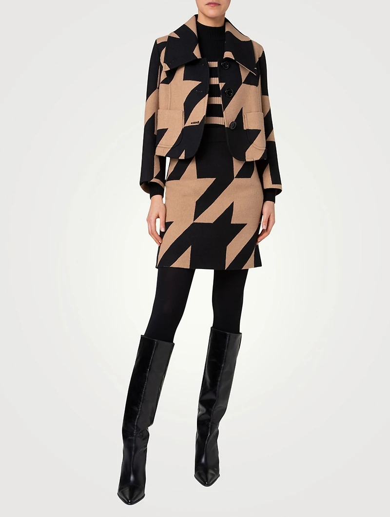 Houndstooth Jacquard Jacket