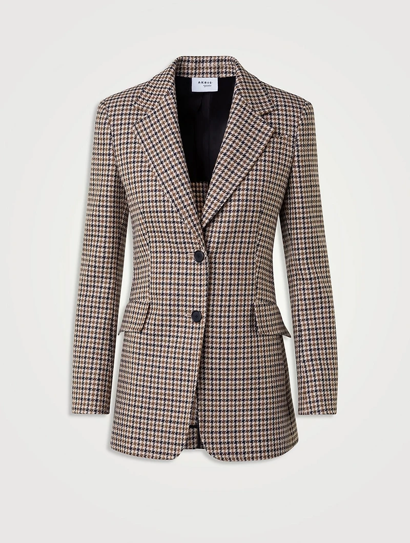 Houndstooth Wool Blazer