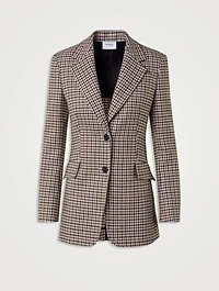 Houndstooth Wool Blazer