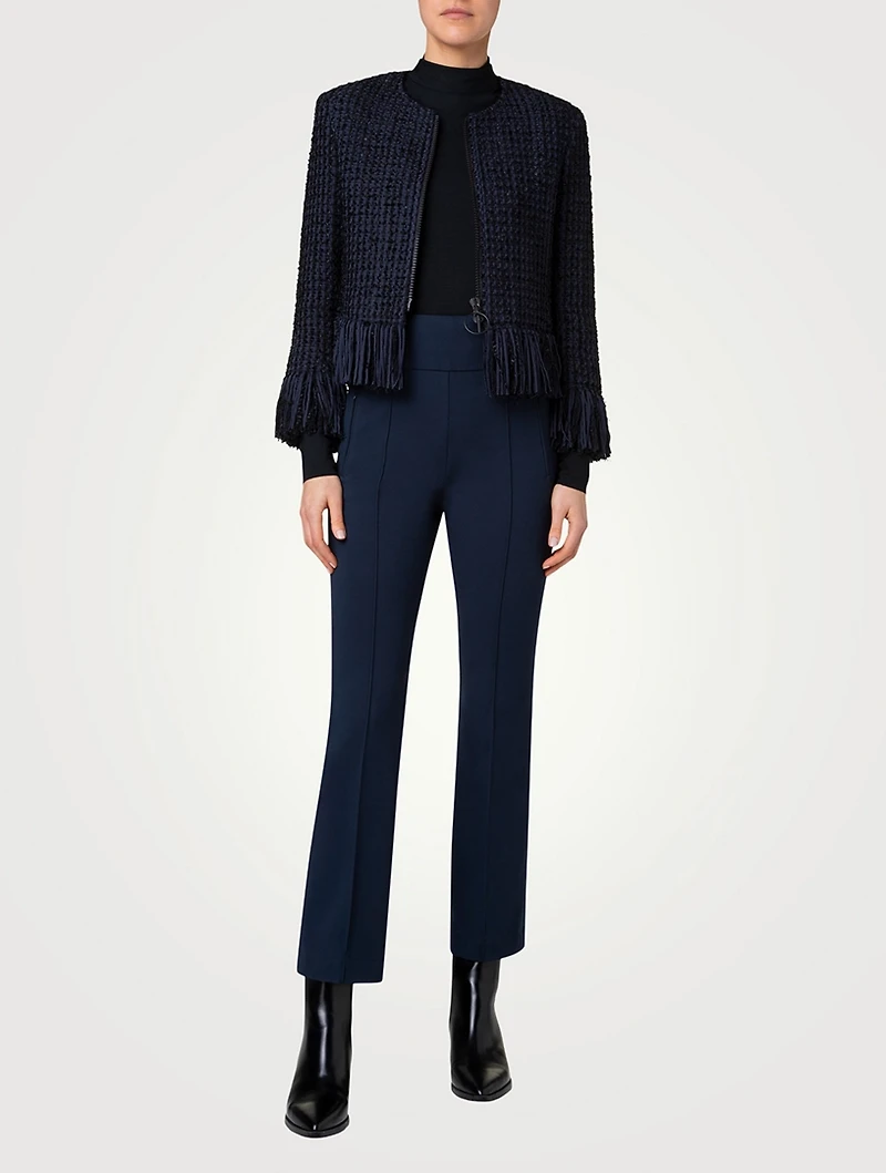 Fringe-Trimmed Tweed Jacket