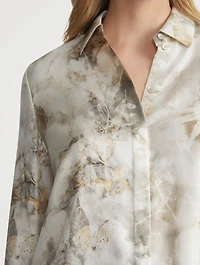 Scottie Silk Shirt Eco Fern Print