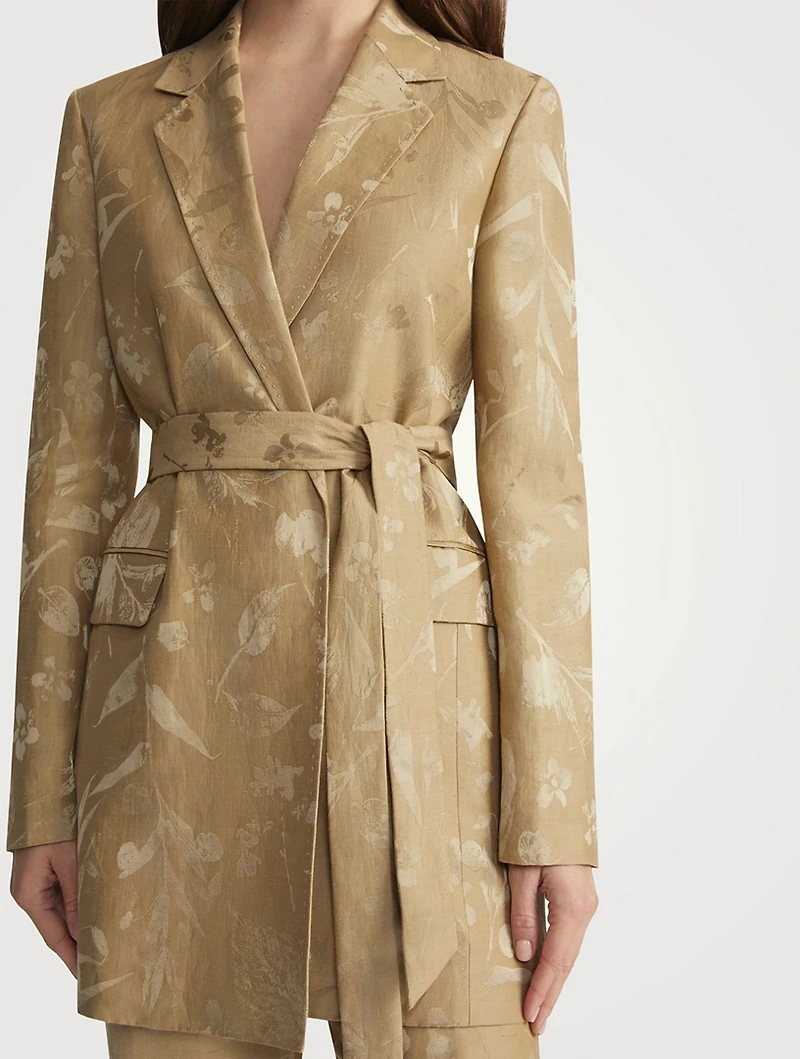 Eco Flora Jacquard Belted Blazer