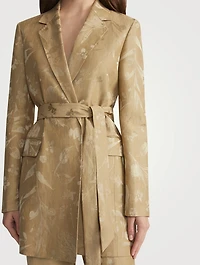 Eco Flora Jacquard Belted Blazer