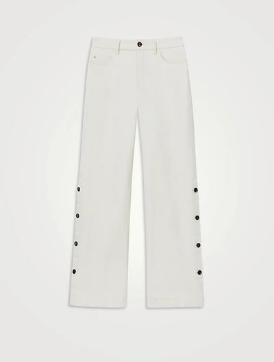 Wyckoff Button-Trimmed Wide-Leg Jeans