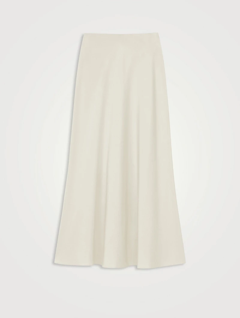 Crepe de Chine Bias-Cut Skirt