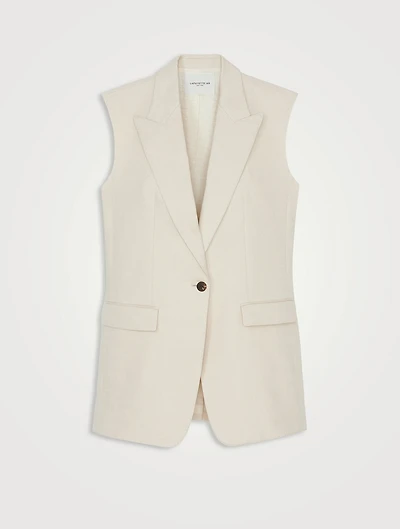 Single-Breasted Linen Vest
