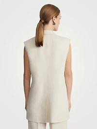 Single-Breasted Linen Vest