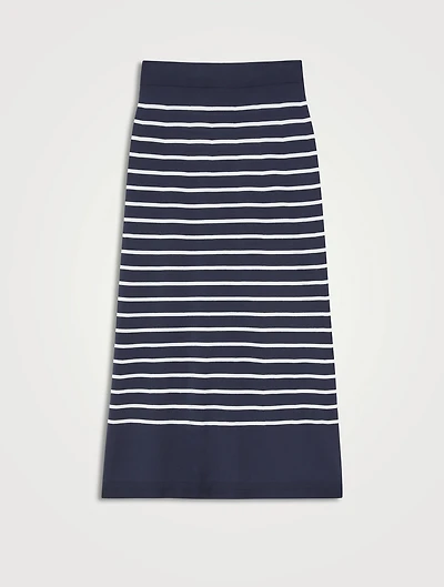 Midi Skirt Stripe Print
