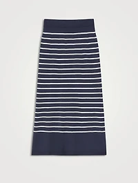 Midi Skirt Stripe Print