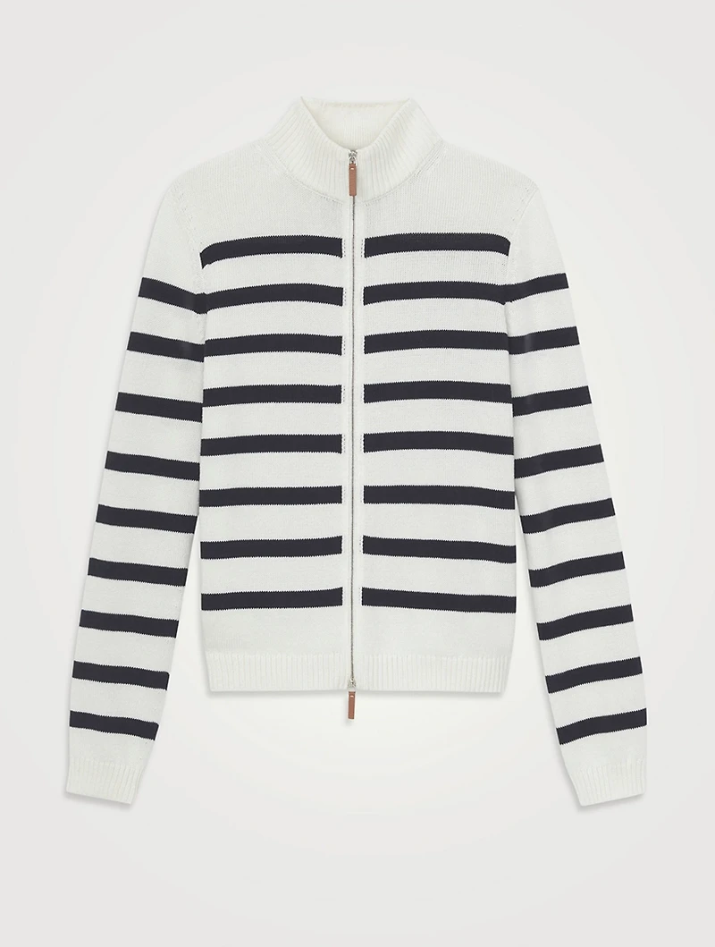 Stripe Jacquard Cardigan