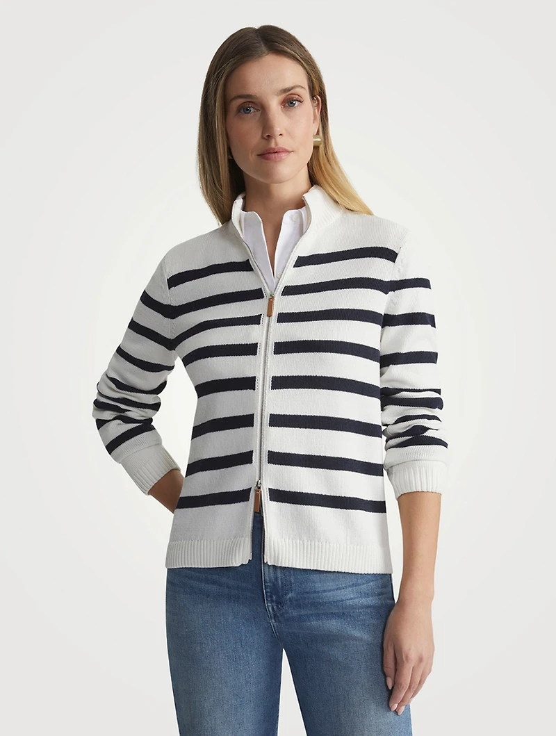 Stripe Jacquard Cardigan